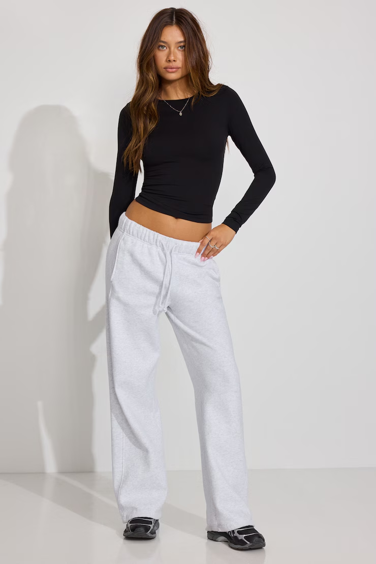 Sleek Crewneck Long Sleeve Top - Image 2