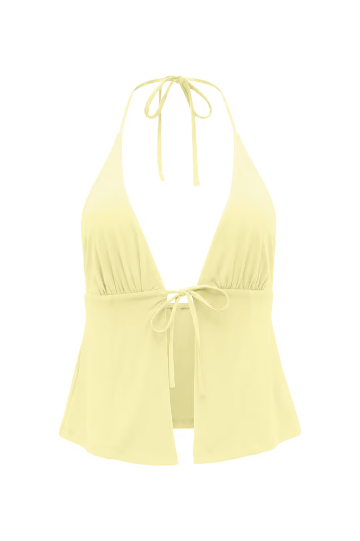 Plunge Tie Front Halter - Image 2