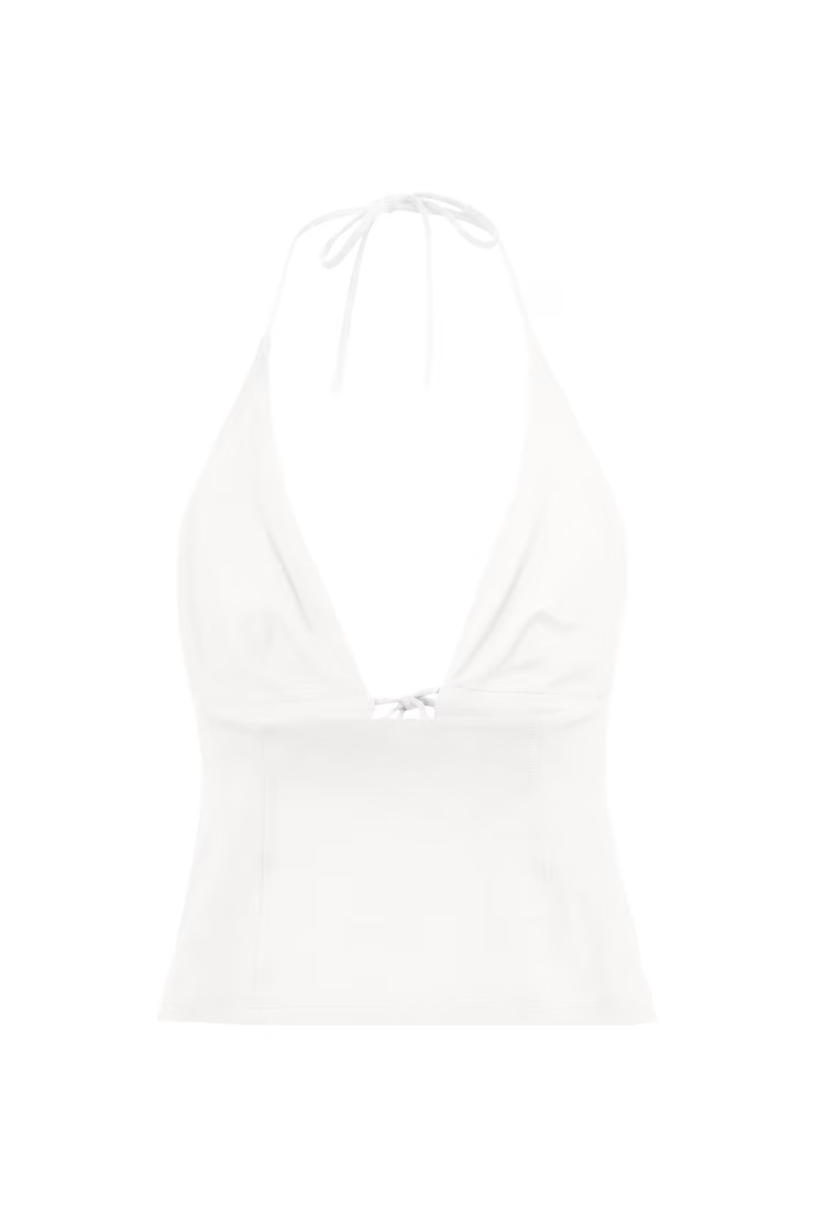 Plunge Tie Front Halter - Image 7