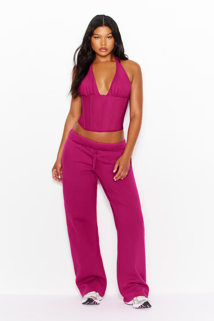 Plunge Halter Mesh Corset Top - Image 4
