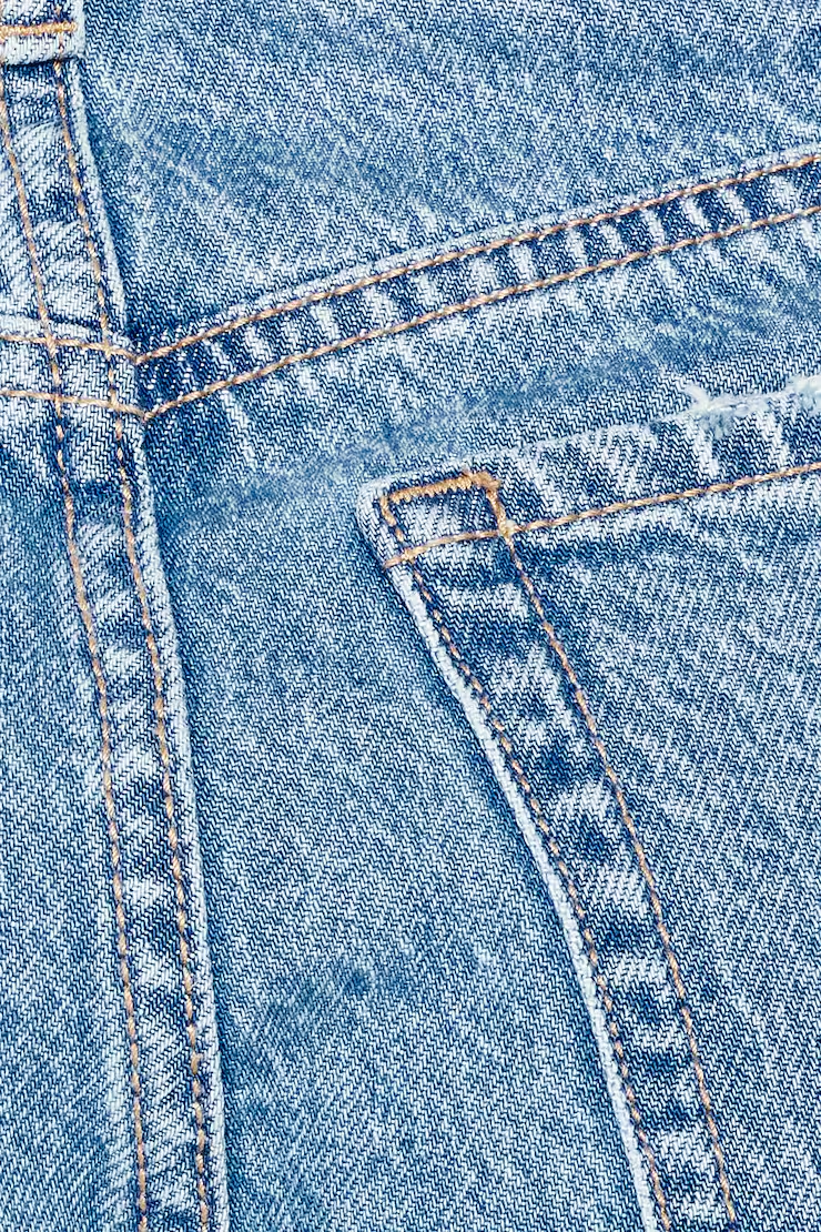 High Rise Cheeky Denim Shorts - Image 6