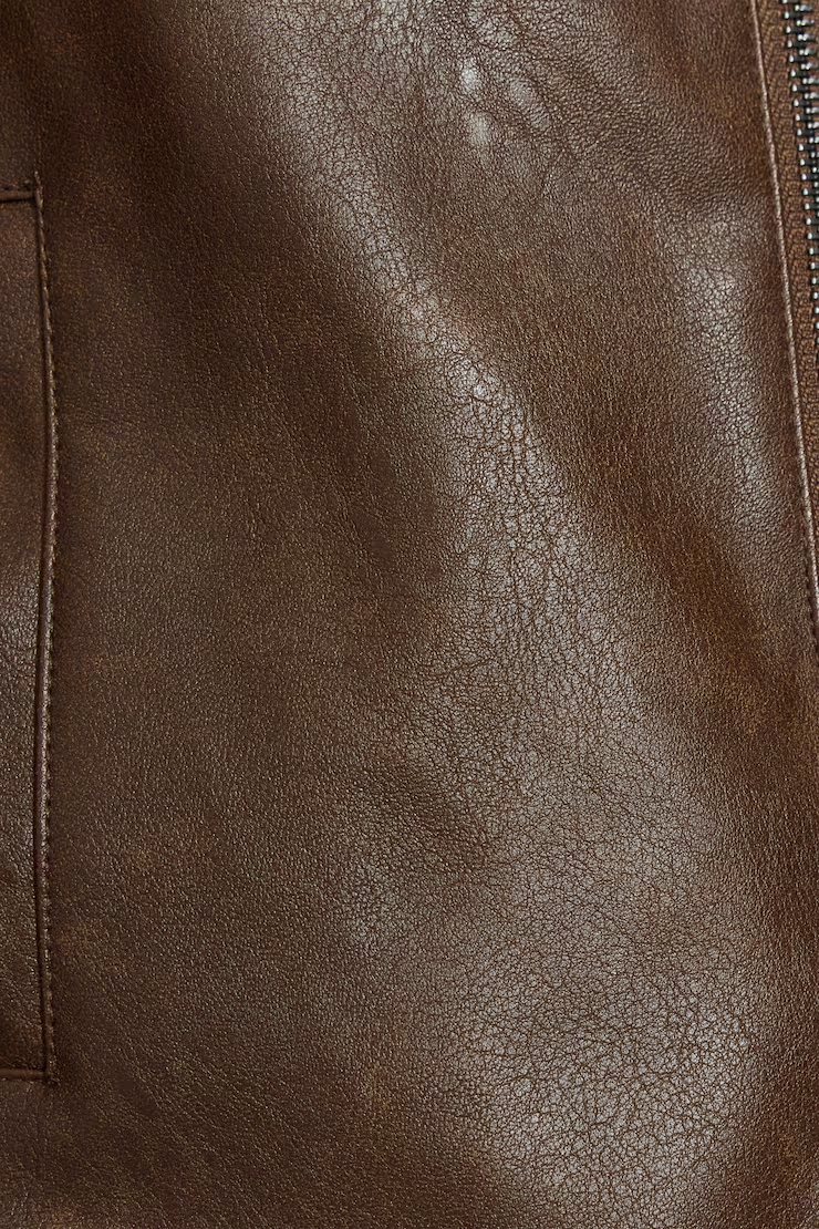 Faux Leather Worker Jacket - Image 6