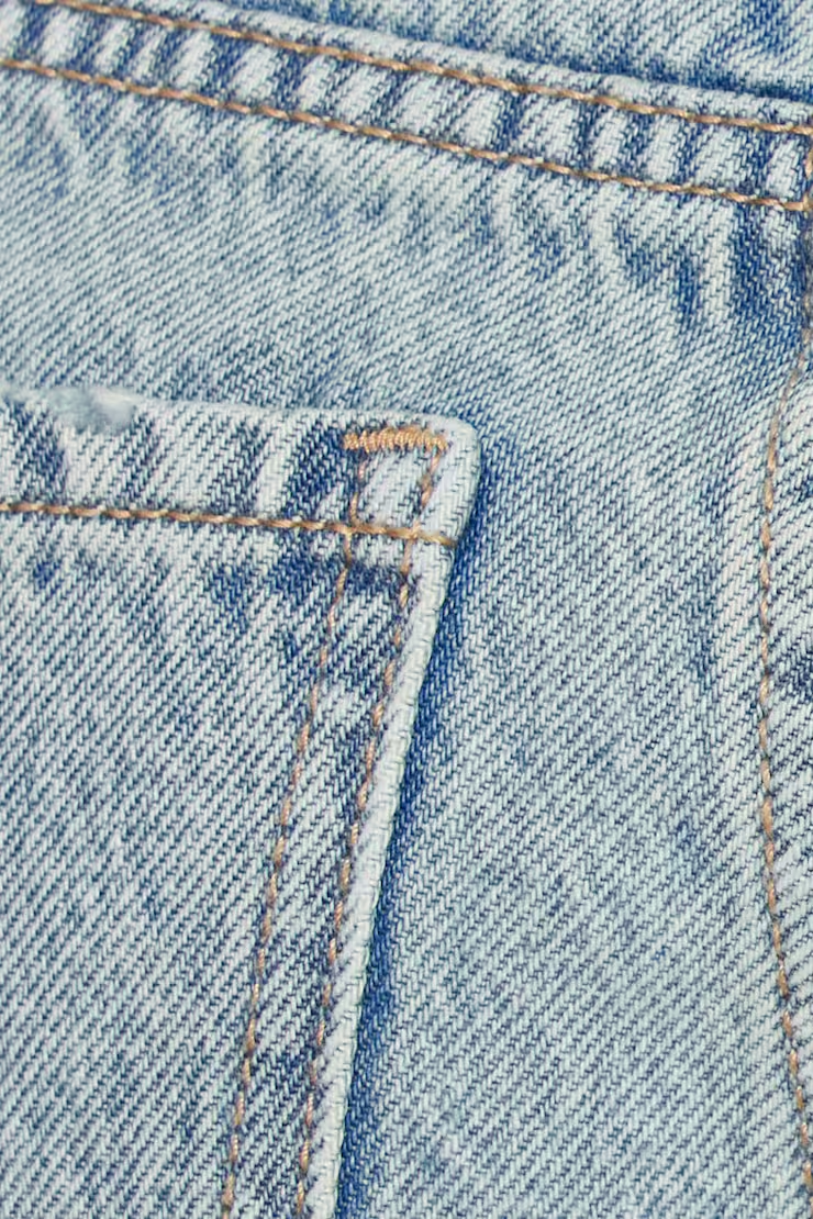 Denim Relaxed A-Line Shorts - Image 4