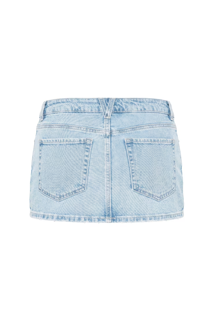 Denim Micro Skort - Image 7