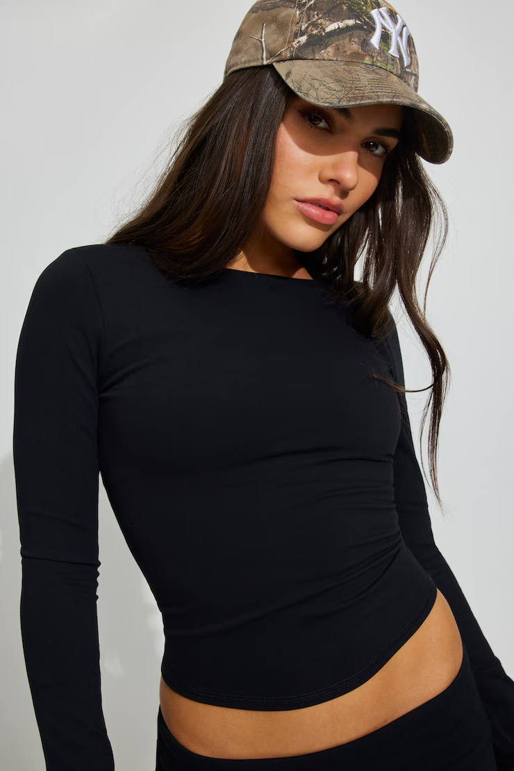 Active Scoop Back Long Sleeve Top - Image 2